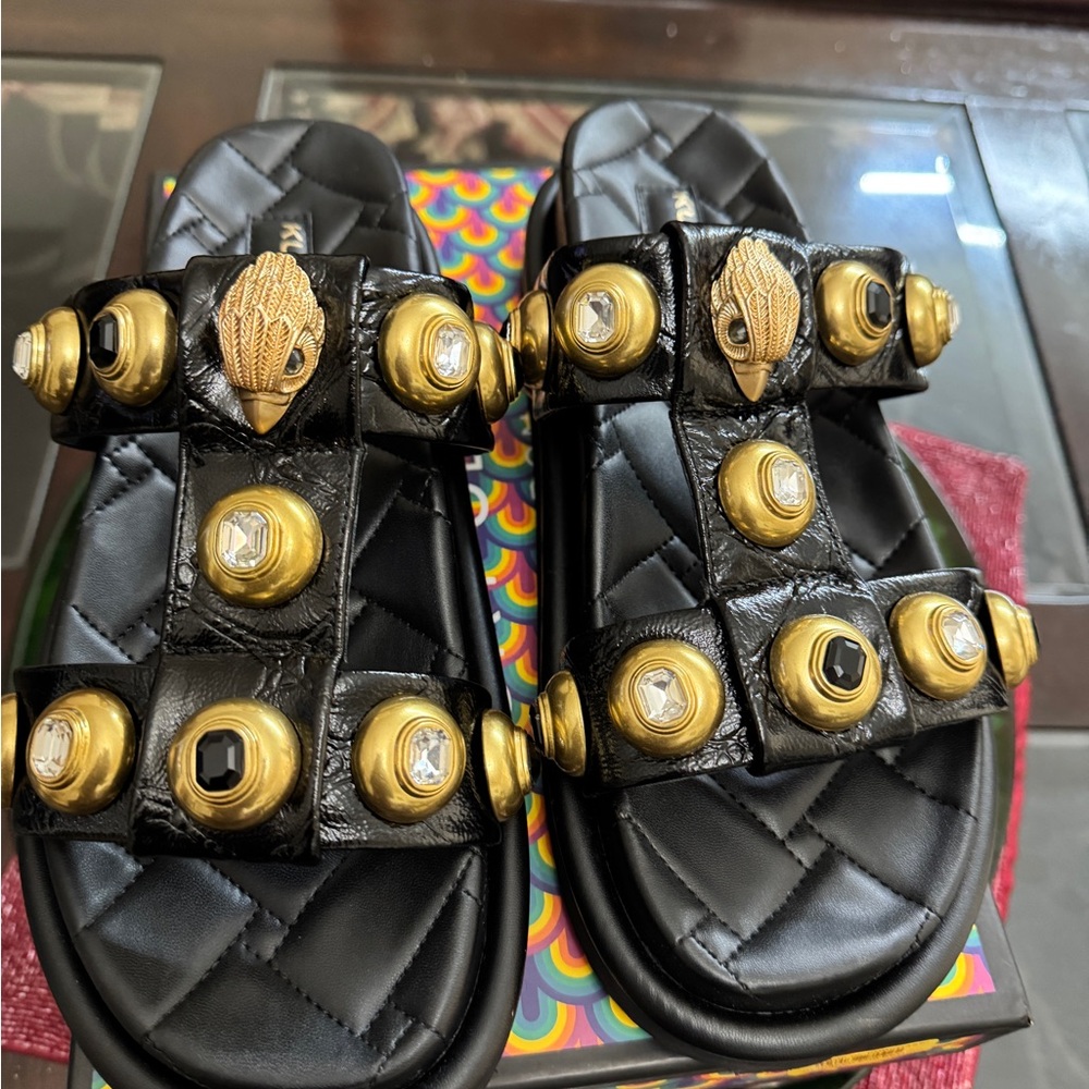 Kurt Geiger orson Eagle head & Crystal studded slide sandals - Picture 8 of 8